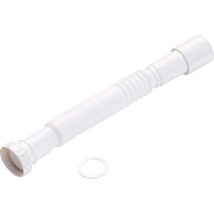 Weißes Siphon Flexrohr 44,8 mm (G 1 1/2) Ø 50 mm aus Kunststoff für Spülbecken.