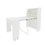 okwish Esstisch Rechteckig mit Stauraum/Stauschrank Einweg-Ausziehtisch 52/133 x 80 cm Weiß