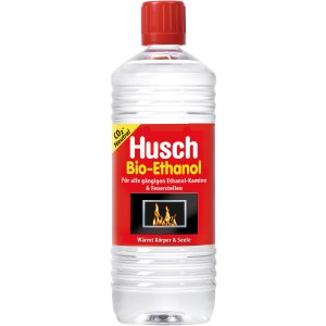 Flasche Husch Bio-Ethanol 1 l für Kamine & Feuerstellen. Brennstoff für eine saubere Verbrennung.