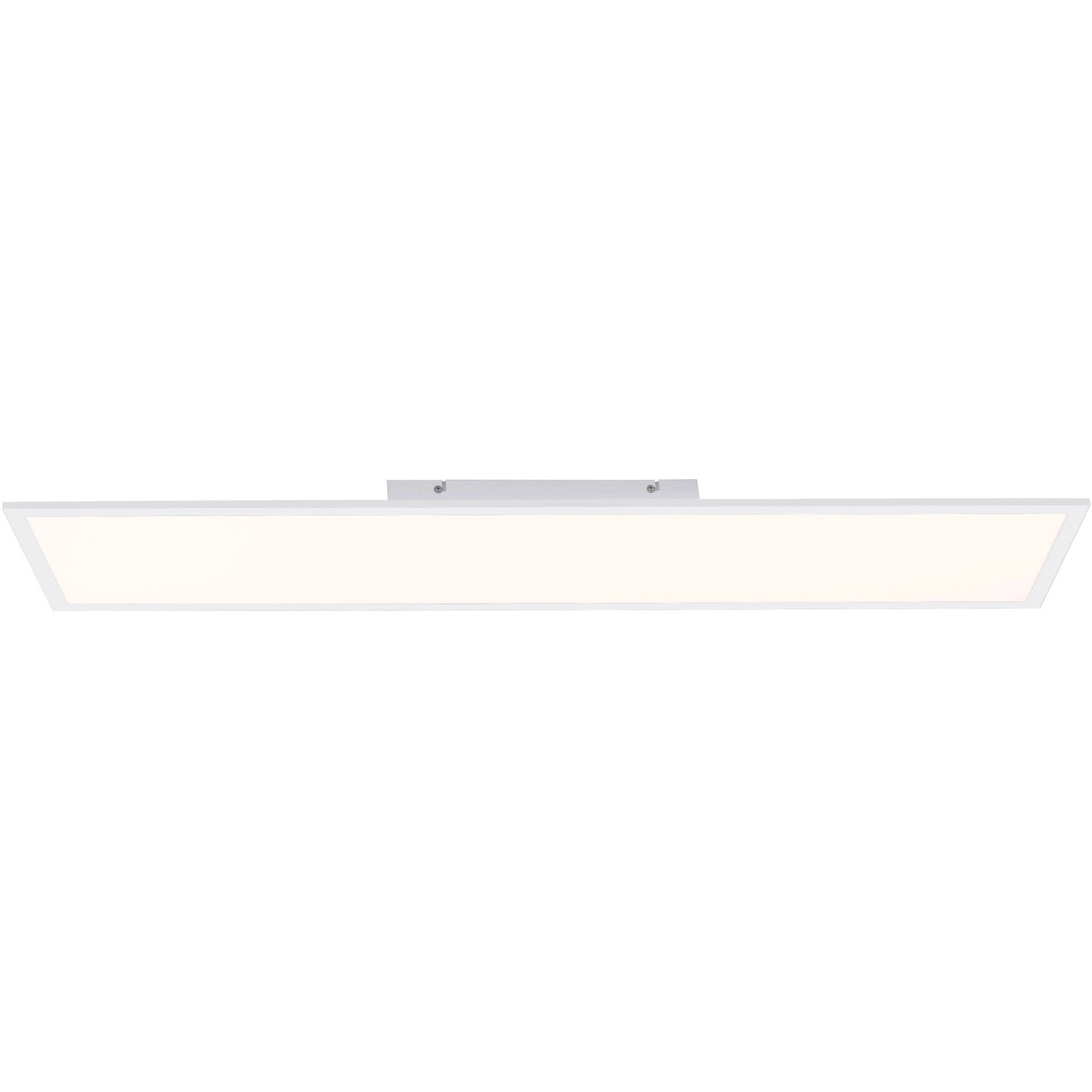 Dimmbare, weiße LED-Deckenleuchte, 100x25 cm, für flexible Beleuchtung.