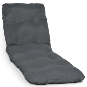 Graphitgraue Beautissu Rollliegenauflage Flair RL, 190x60x8cm, für bequeme Gartenliegen.