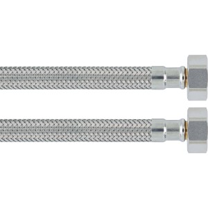 Flexibler Winkel-Anschlussschlauch, 18,6 mm (G 1/2) x 500 mm, aus Edelstahl für Trinkwasserinstallation.