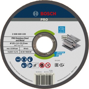 Bosch Trennscheibe AS46T, 125mm, für Edelstahl. Zubehör für Winkelschleifer.
