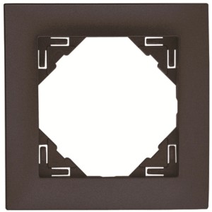 Logus Rahmen 1-fach in Grau, Abdeckrahmen aus Kunststoff für Schalter und Steckdosen.