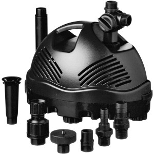 Ubbink Elimax 500 Springbrunnenpumpe (700 l/h, 11 W) mit Zubehör für Gartenteich.