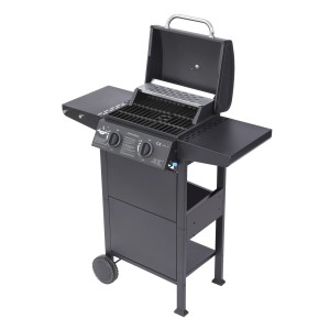 El Fuego San Jose Gasgrill mit 2 Brennern, gusseisernem Grillrost und Seitenablagen.