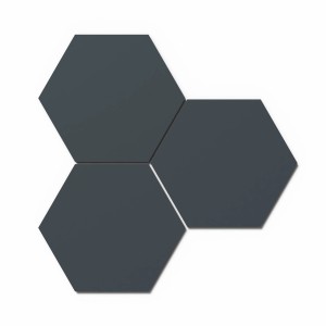 Designpaneel Hexagon Lino Smokey Blue Clear MDF Schwarz 50 cm x 50 cm 3 Stück