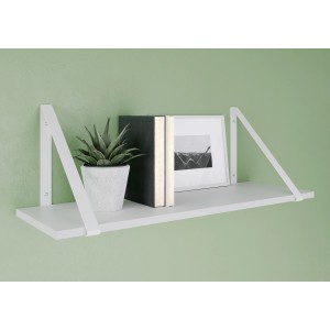 Wandregal mit weißer, matter Triangel Konsole, 27,2x27,2 cm, mit Deko-Elementen.