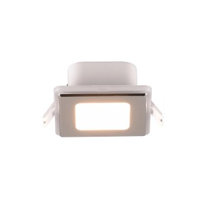Quadratischer Trio LED Einbaustrahler Nimbus, 1-flammig, Chrom, 8,5x8,5 cm.