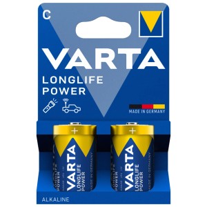 Varta Baby C LR14 Alkalibatterien, 2er Pack. Gold-blaue Longlife Power Batterien in Blisterverpackung.