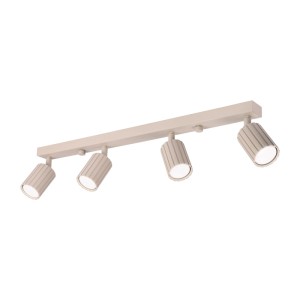 Beige Lamkur Deckenleuchte Prisma mit 4 Strahlern. Moderner Spot für Wohnzimmer & Flur.