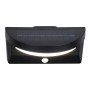 Schwarze, matte Reality LED Solar-Wandleuchte Moro mit Bewegungsmelder für den Außenbereich.