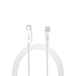Weißes USB-C auf Lightning Ladekabel, 2m, für Apple Geräte.