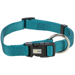 Petrolfarbenes Jollypaw Halsband für Hunde, verstellbar von 22-35 cm.