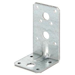 Schwerlast-Winkelverbinder, sendzimirverzinkt, 90x50x50 mm, mit Löchern zur Befestigung.