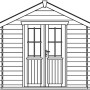 Illustration: Skan Holz Gartenhaus Palma 1, naturbelassen, 250x200 cm. Holz-Gartenhaus mit Doppeltür.