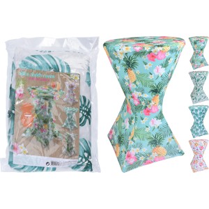 Standtisch-Bezug mit Grafikmuster, 110x80 cm, für Stehtische als Tischdeko.