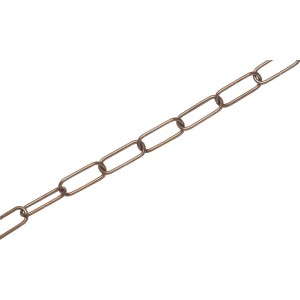 Zierkette Runddraht, Altkupfer-Optik, 3 mm, Meterware für Deko-Zwecke.