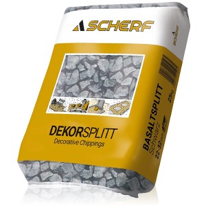 Sack Scherf Basaltbruch 22-32mm, 25kg, schwarz. Zierkies für Garten- und Landschaftsbau.