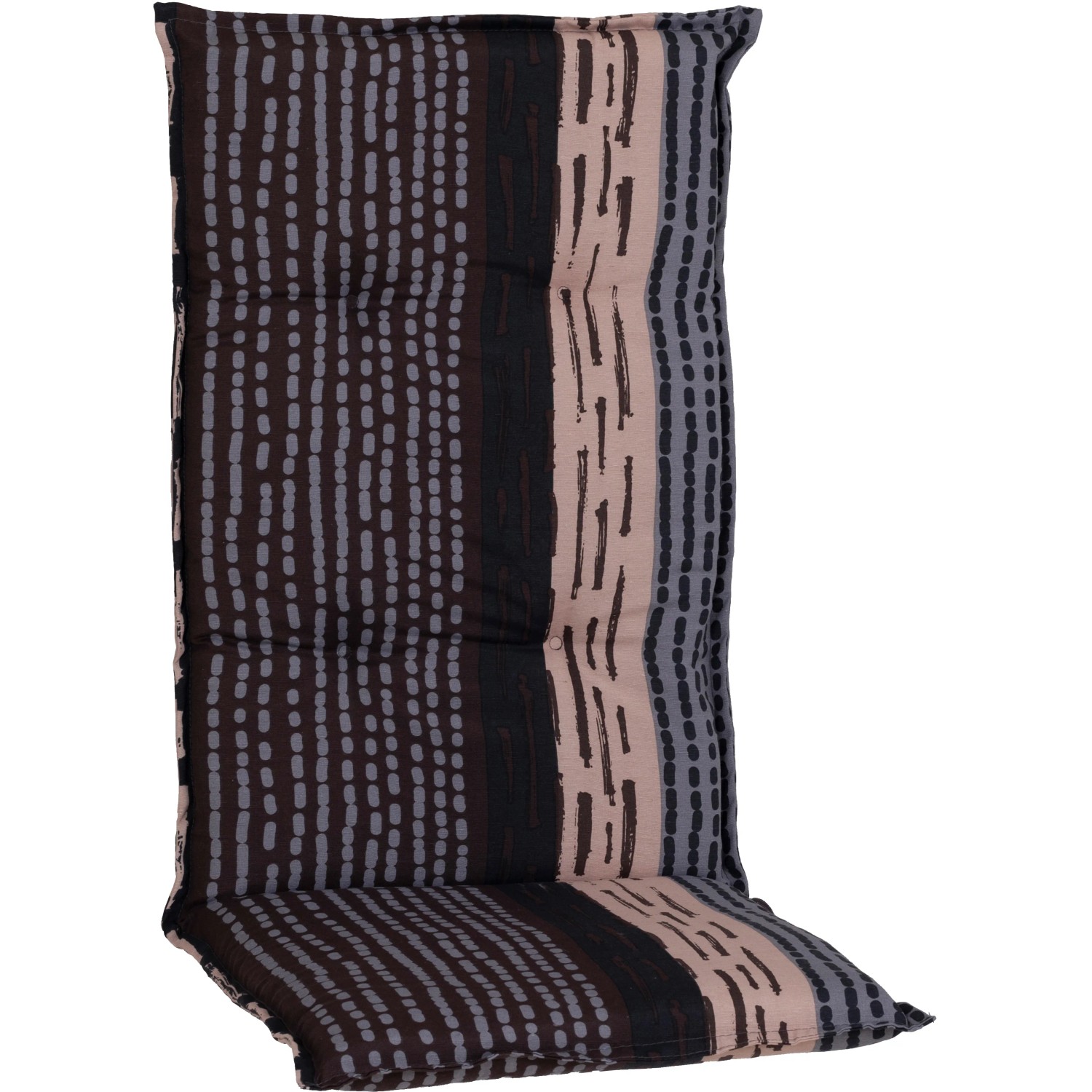 Beo Sitzauflage Hochlehner Bangui, gestreift in Grau und Ecru.