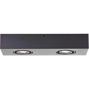 Schwarze, 2-flammige LED-Deckenleuchte Doro von Brilliant für Innenräume.