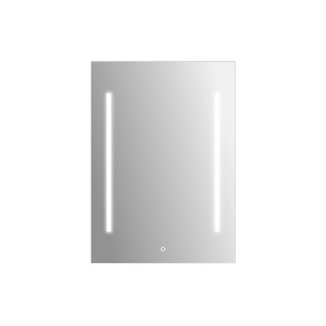 Rechteckiger Kristall-Form LED-Leuchtspiegel Sirius I, 50x70 cm, mit seitlicher Beleuchtung.