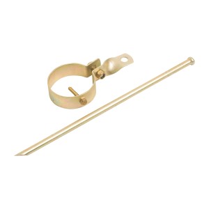 Verzinkter Schaukelanker mit Schelle zur sicheren Befestigung von Gartenspielgeräten.