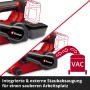 Einhell Akku-Bandschleifer TP-BS 18/457 Li BL mit Staubabsaugung und Staubfangbox.
