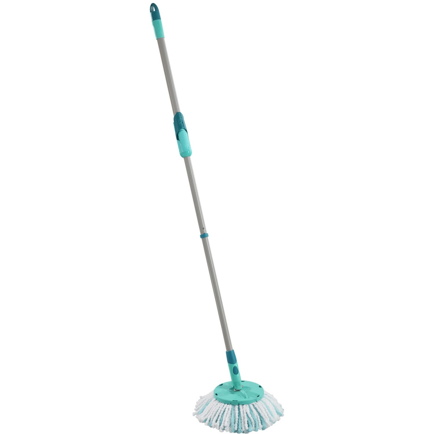 Leifheit Clean Twist Disc Mop Ergo, Reinigungsgerät mit Teleskopstiel und Schleudermechanik.