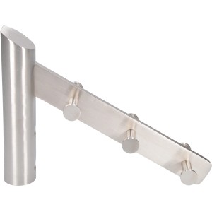 Siro Kleingarderobe aus Edelstahl, feingeschliffen, mit 6 Haken und einer Länge von 173 mm.
