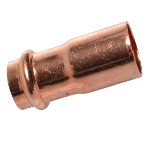 Kirchhoff CU-Reduziernippel, 22 mm x 18 mm, aus Kupfer für Pressfittings.