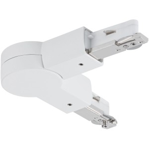 Weißer Paulmann URail Gelenk-Verbinder für flexible Schienensysteme.