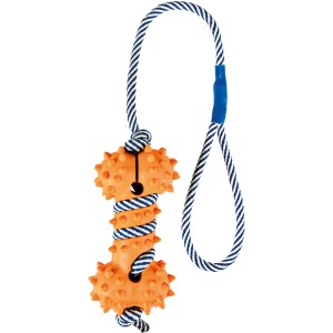 Jollypaw Knochen mit Seil, phosphoreszierend, 11/40cm, Apportierspielzeug für Hunde.