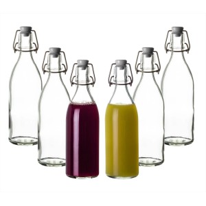 BigDean 6x Glasflaschen Mit Bügelverschluss 500ml Hochwertige Qualität Made In Germany Bügelflaschen Likörflaschen Einmachflaschen Flaschen Zum