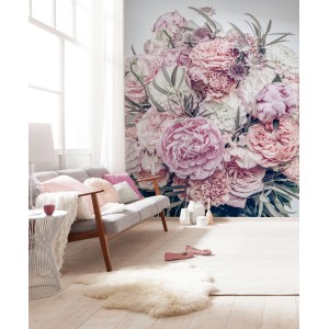 Komar Vliesfototapete Zestful mit Blumenmuster im Wohnraum, 200x250 cm.