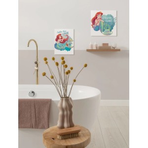 Komar Keilrahmenbild Disney Ariel, zwei blaue Wandbilder im Badezimmer.