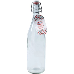 Dr. Oetker Bügelverschlussflasche, 1 Liter, transparent. Ideal für Säfte, Öle und mehr.
