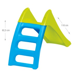 Happy People Kinderrutsche aus blauem und grünem Kunststoff für Spiel & Spaß im Garten.