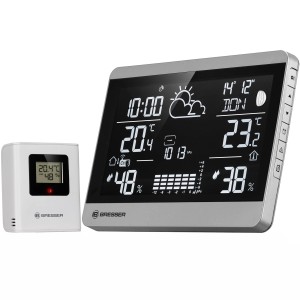 Bresser Funk-Wetterstation ClimateTemp NDH-NEO, silber-schwarz, mit Außensensor.