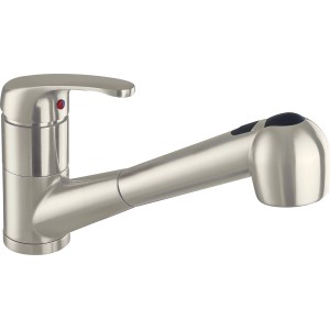baliv Küchenarmatur KI-5094 in Edelstahloptik, Einhebelmischer mit schwenkbarem Auslauf.