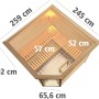 Karibu Sauna Leona mit LED-Dachkranz, Bio-Ofen und Maßen. Massivholzsauna für entspannte Stunden.