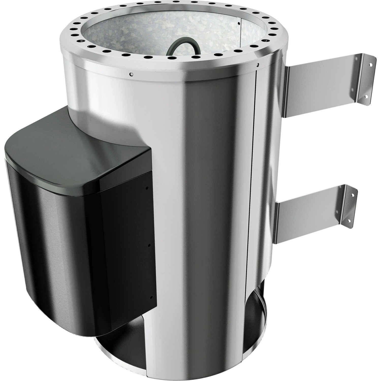 Karibu Saunaofen mit externer Steuerung und LED-Dachkranz, Detailansicht.