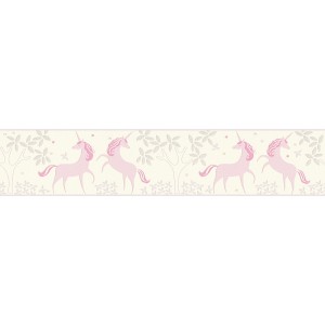 A.S. Création Borte Vlies Boys & Girls 6 Einhorn Weiß-Pink FSC®