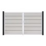 GroJa Basicline Premium Doppeltor, weiß, mit Aluminiumrahmen. Sichtschutzzaun Tor.