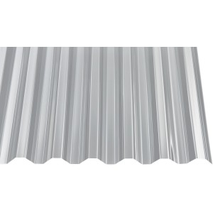 Transparente Acryl-Trapezplatte, 1,5 mm stark, zur Bedachung und Wandverkleidung.