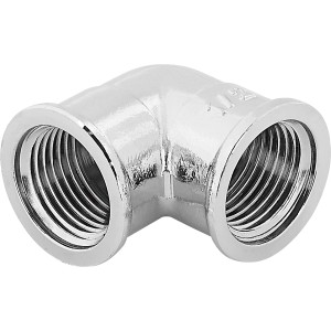 Verchromter Messing Gewinde-Winkel 18,6 mm (Rp 1/2) für Heizung und Sanitär.
