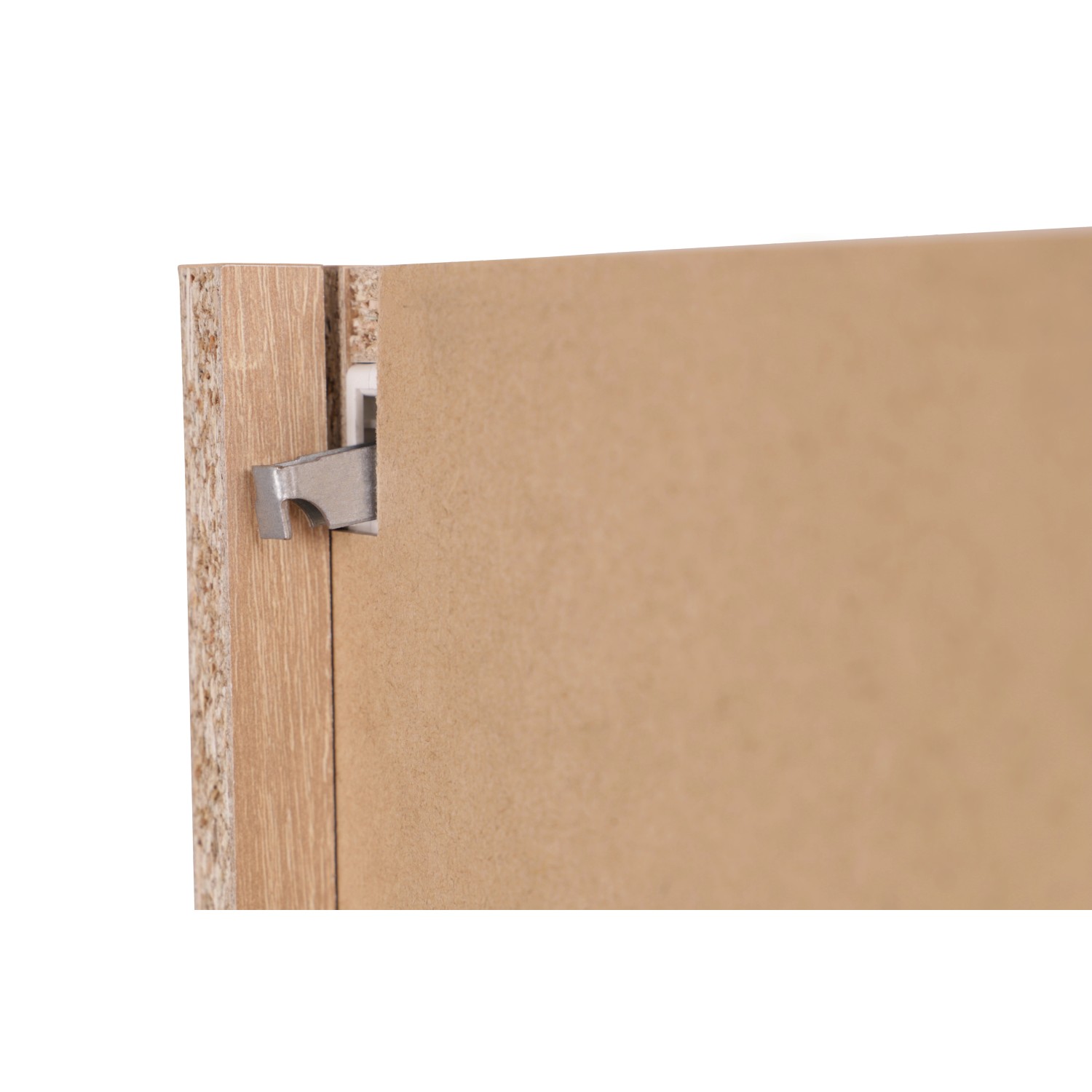 Detailaufnahme: Respekta Oberschrank Merle, graue Küchen-Hängeschrank-Innenseite mit Beschlag.