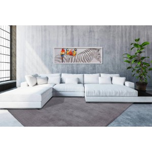 Lalee Teppich Velluto 400 Silver, 120x170 cm, Kurzflorteppich im Wohnzimmer.