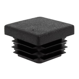 Schwarzer Verschlussstopfen Ø 25mm für Vierkantrohre mit Lamellen.