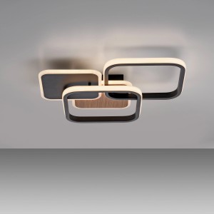 Moderne LED-Deckenleuchte Sevent mit Holzdekor, 8,7x39,4 cm, für Wandlampen.